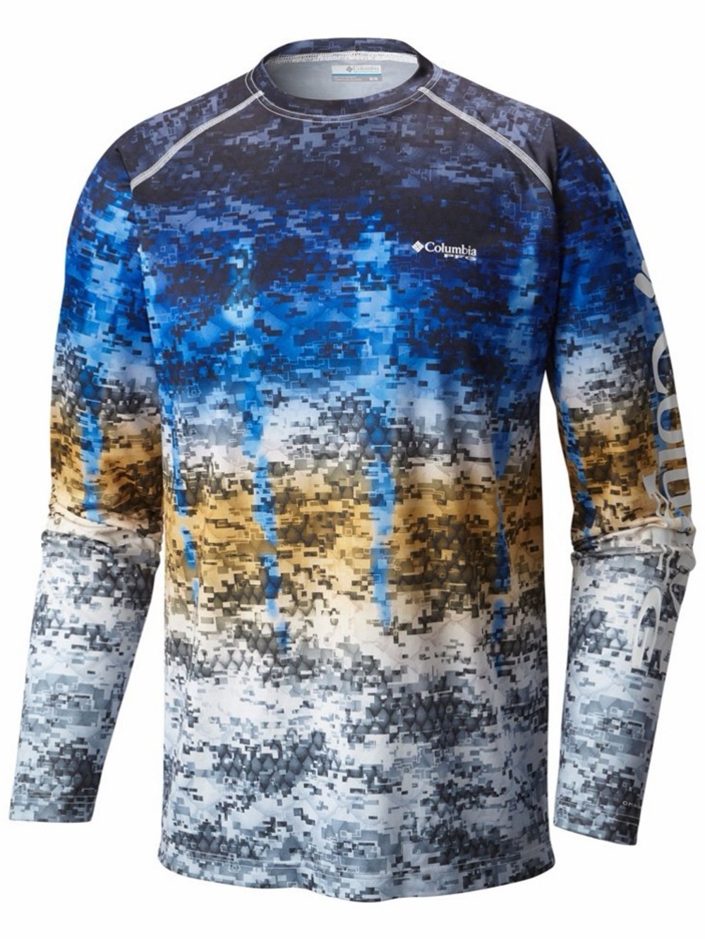 Columbia PFG Omni-Shade Long Sleeve Fishing Shirt Men’s S Digital Camo Print